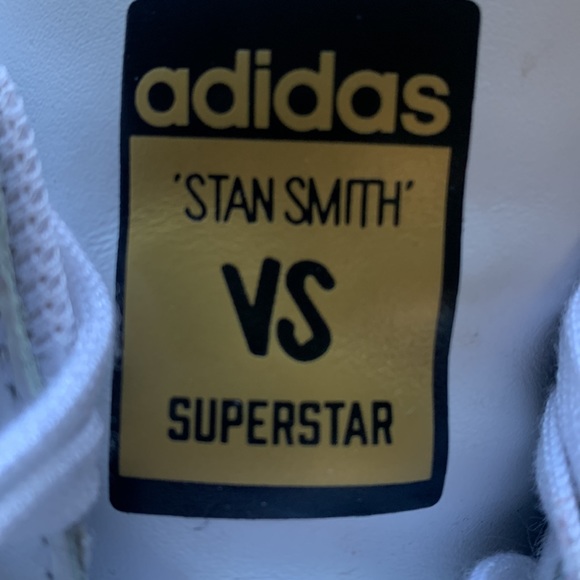 Adidas Stan Smith VS. Superstar Shell Toe Sneakers Size 5.5 - Picture 6 of 16